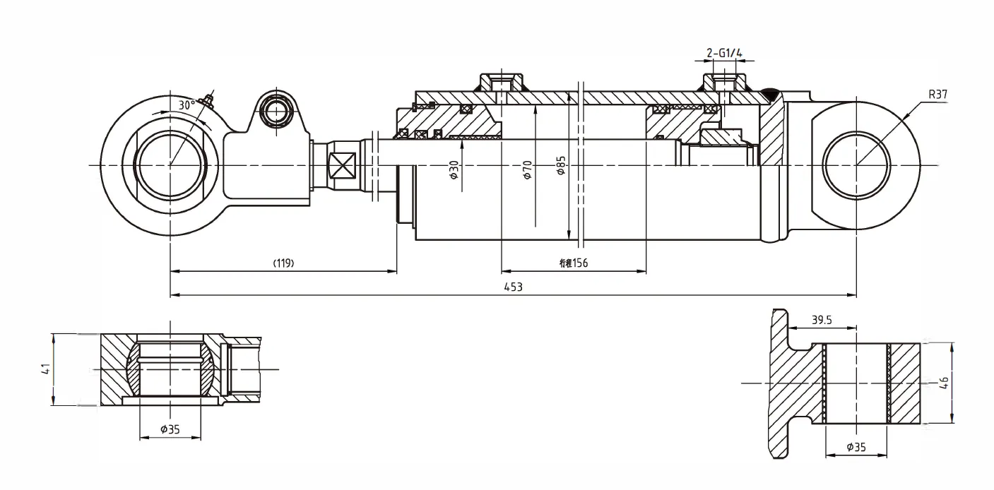 Forklift Tilt Hydraulic Cylinder Dimensions