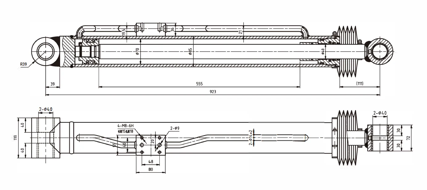 Jib Hydraulic Cylinder Dimensions