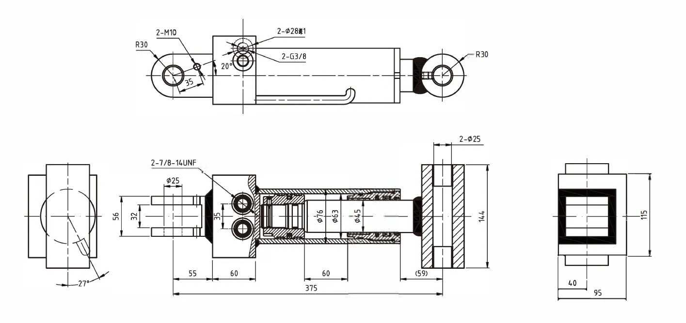 Leveling Hydraulic Cylinder Dimensions