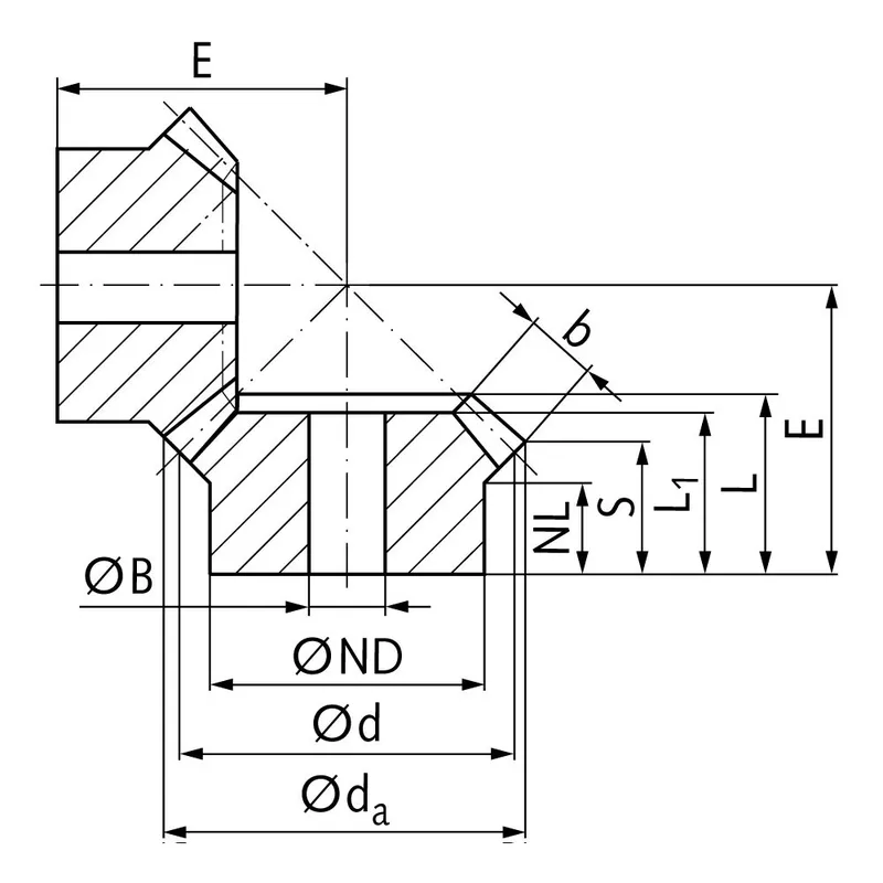 Brass Bevel Gear Dimensions