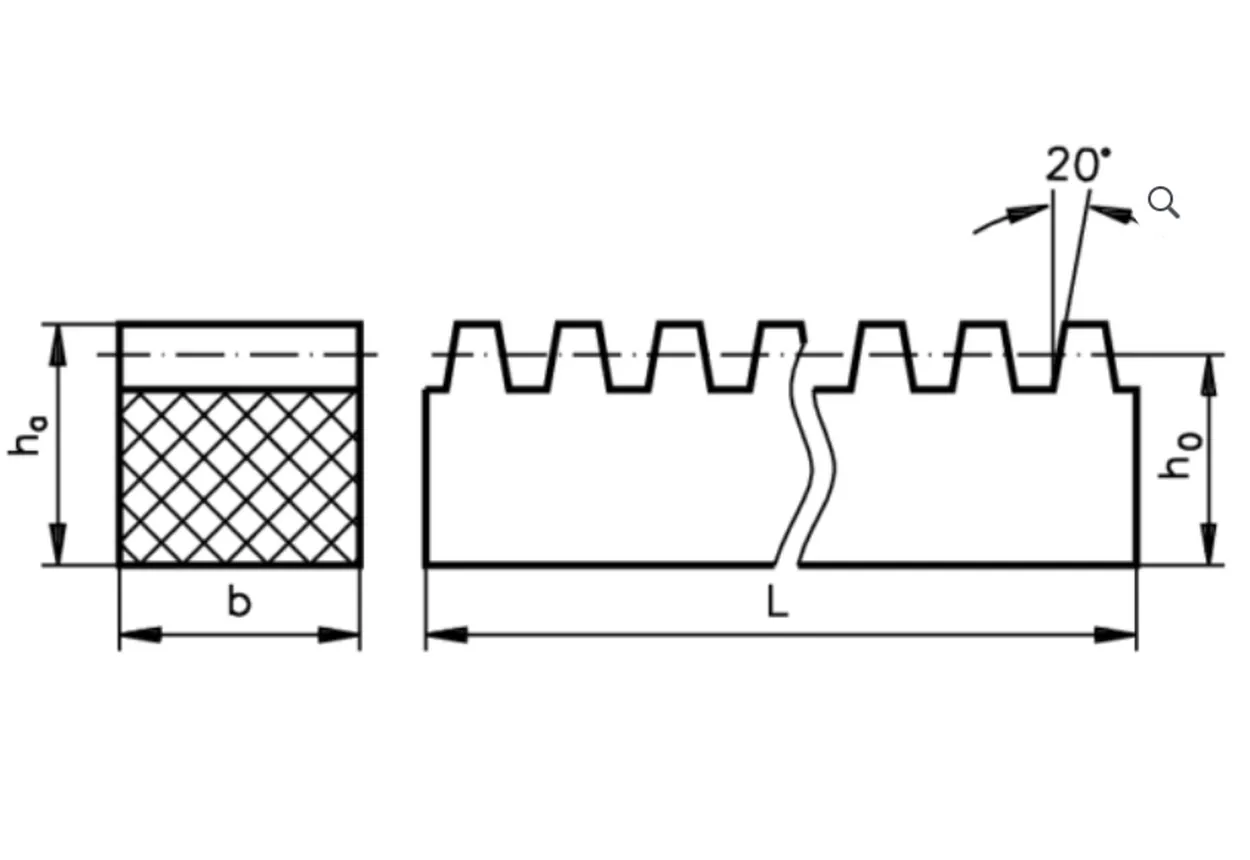 C45 Steel Gear Rack Dimensions