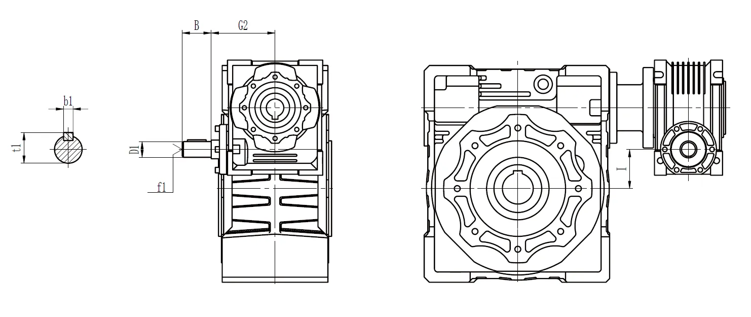 CMN-NRV-NMRV Worm Gearbox Dimensions