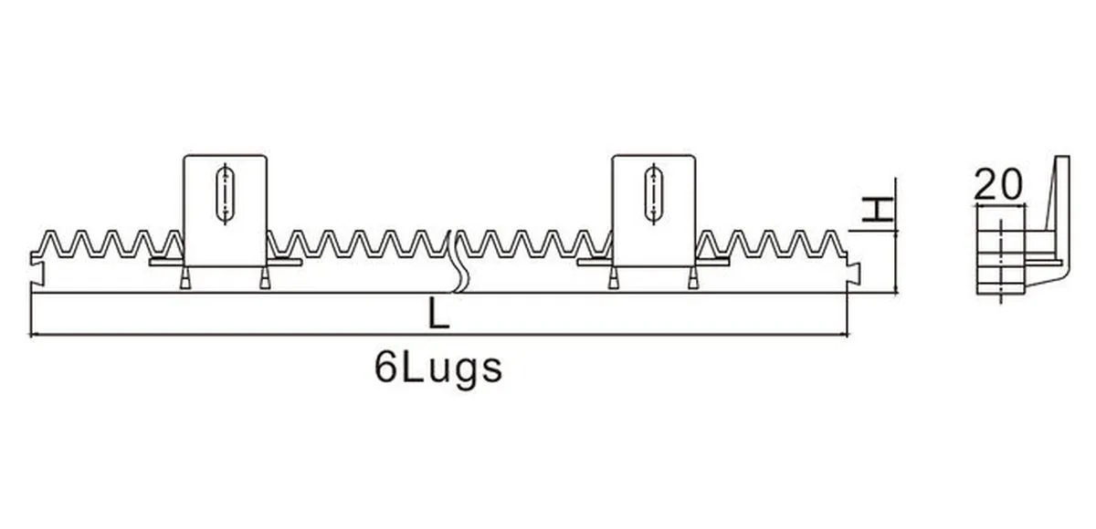Nylon Sliding Gate Gear Rack Dimensions