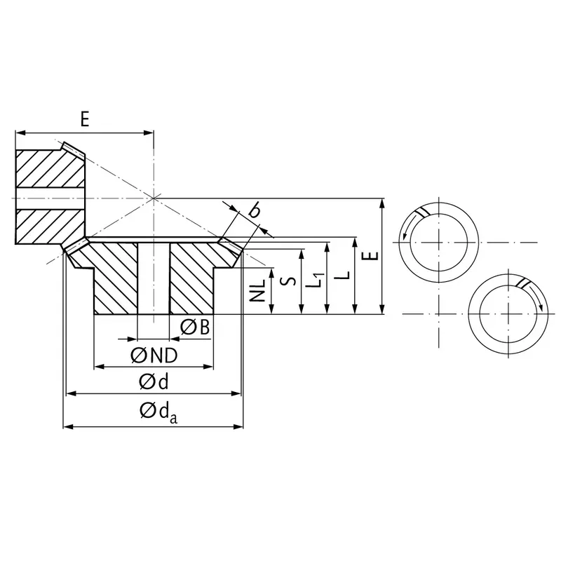 Steel Spiral Bevel Gear Dimensions