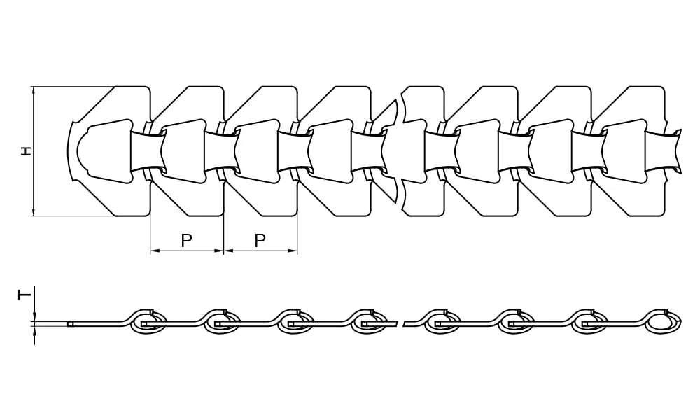 Feed Conveyor Chain Dimensions