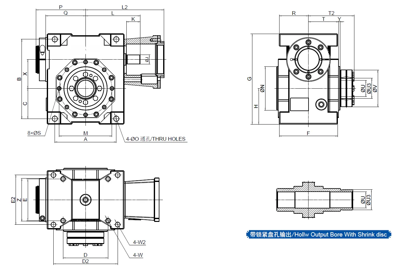 JDLB Series High Precision Worm Gearbox Dimensions