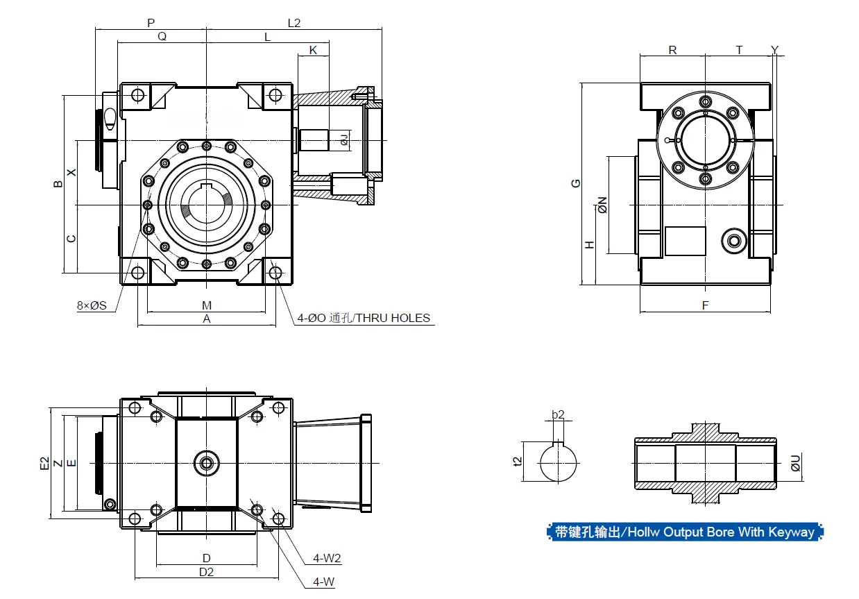 JDLB Series High Precision Worm Gearbox Dimensions