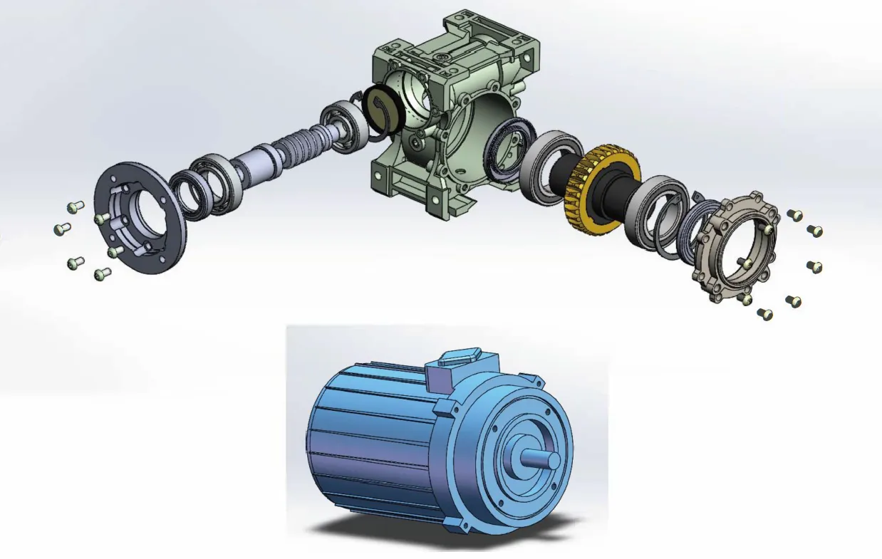 Caixa de engrenagens sem-fim para lavadora de carros MRV050 com motor
