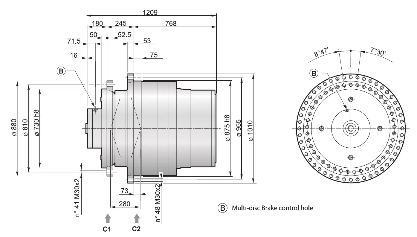 Planetary Track Drive Dimensions