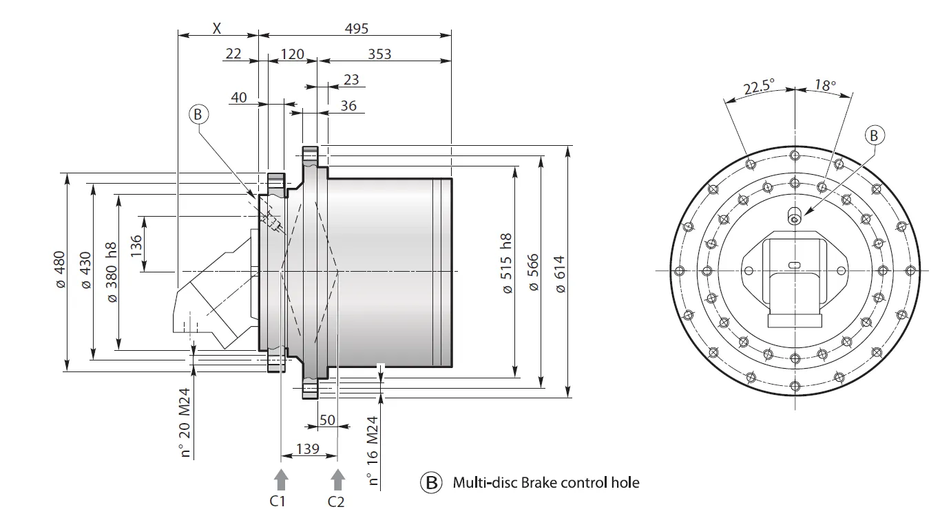 Planetary Track Drive Dimensions