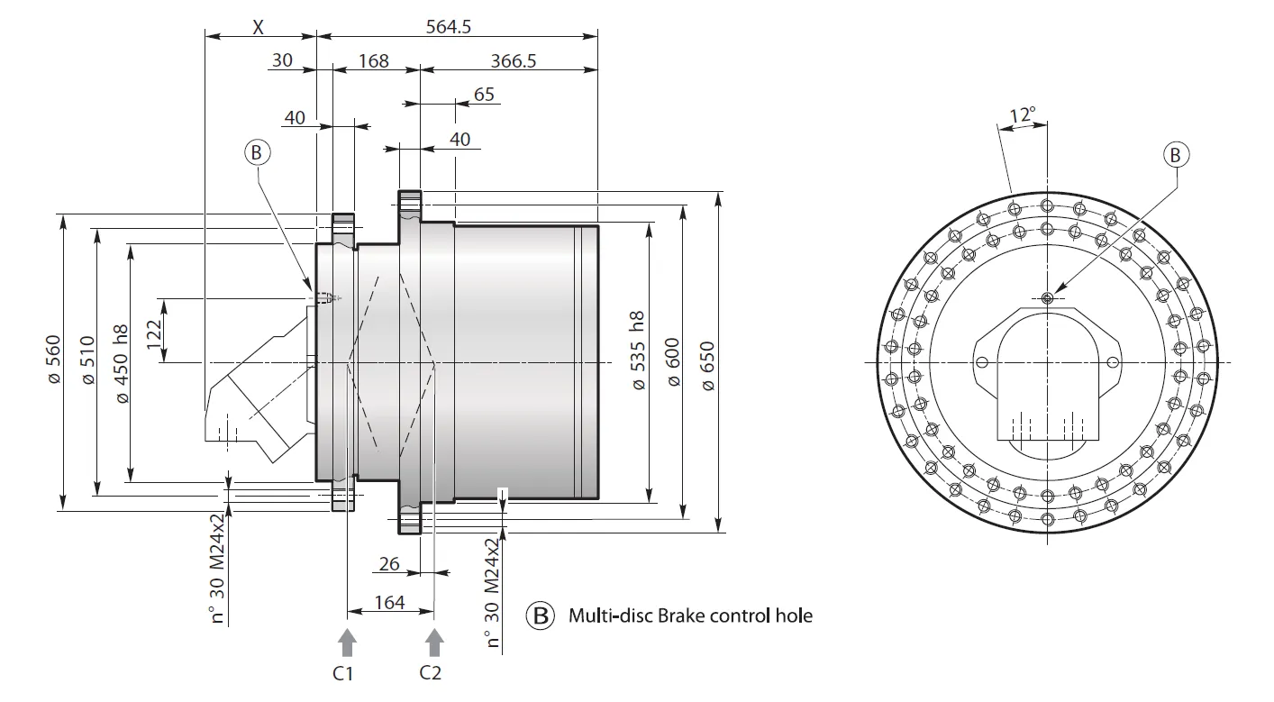 Planetary Track Drive Dimensions