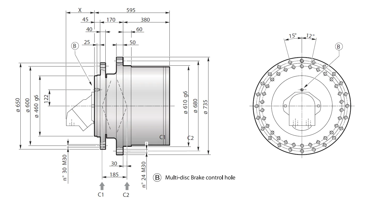 Planetary Track Drive Dimensions