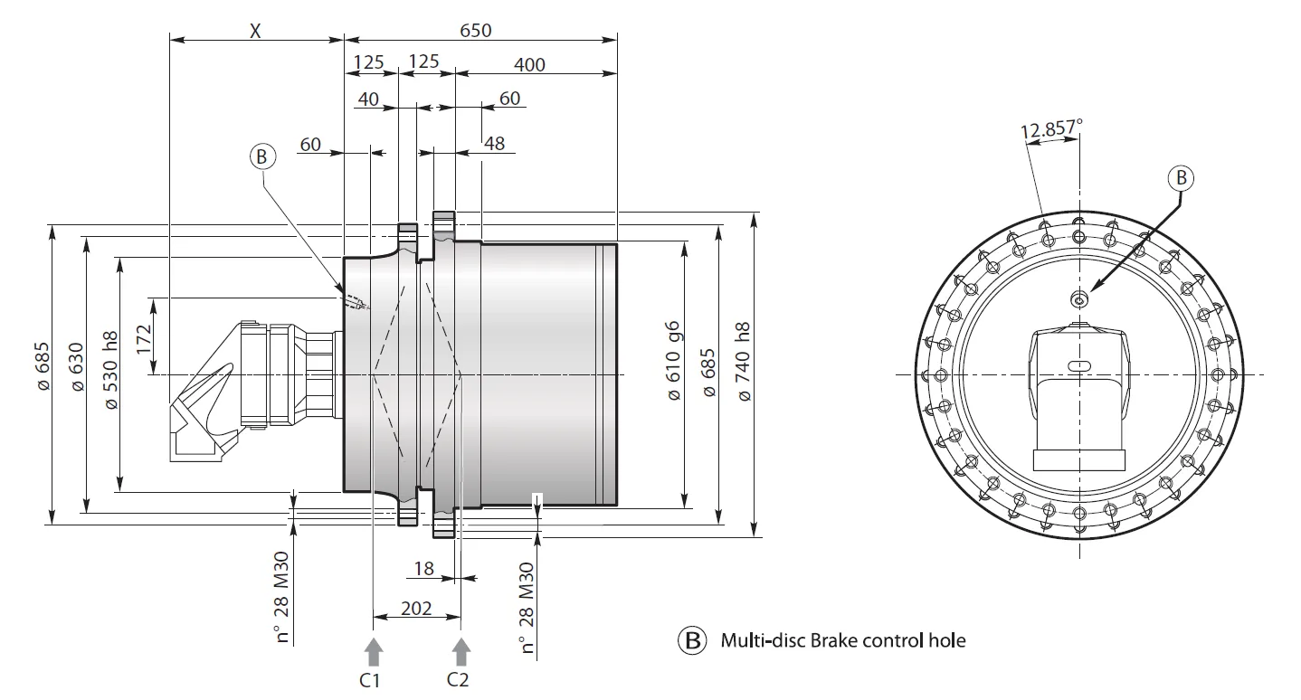 Planetary Track Drive Dimensions