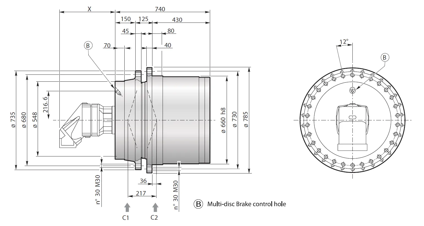 Planetary Track Drive Dimensions