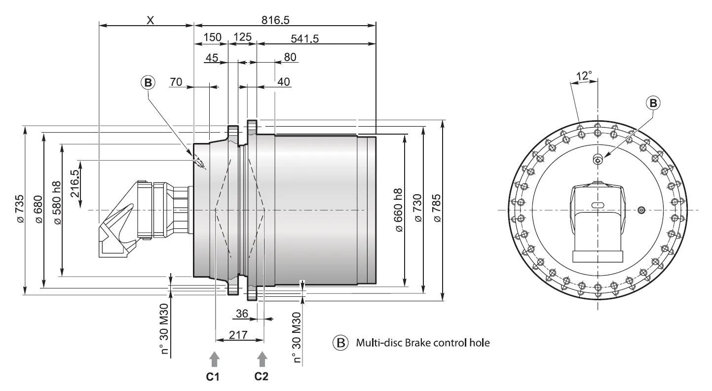 Planetary Track Drive Dimensions