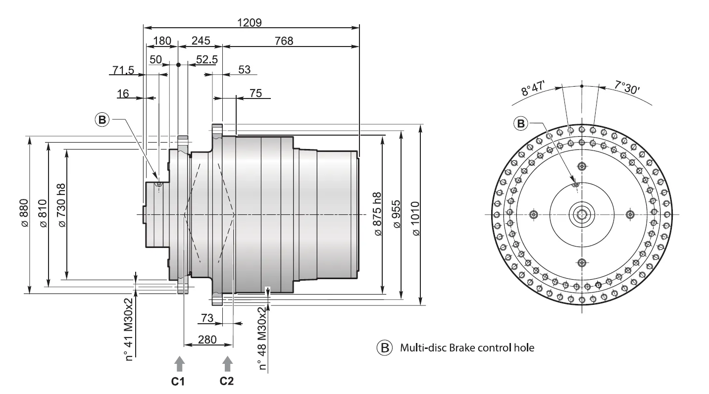 Planetary Track Drive Dimensions