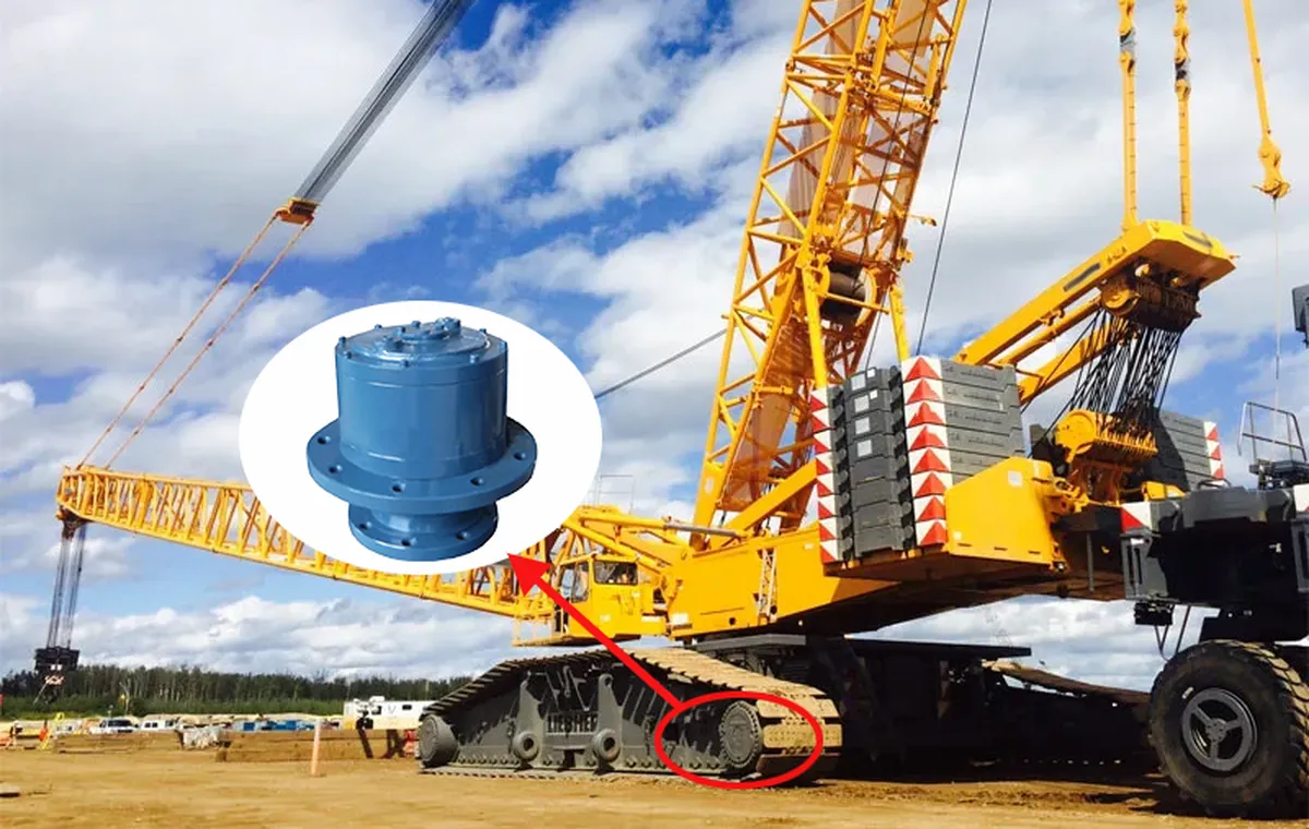 Przekładnia planetarna napędu gąsienicowego do żurawi gąsienicowych