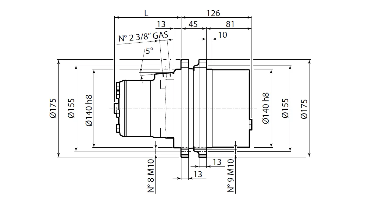 Planetary Wheel Drive Dimensions
