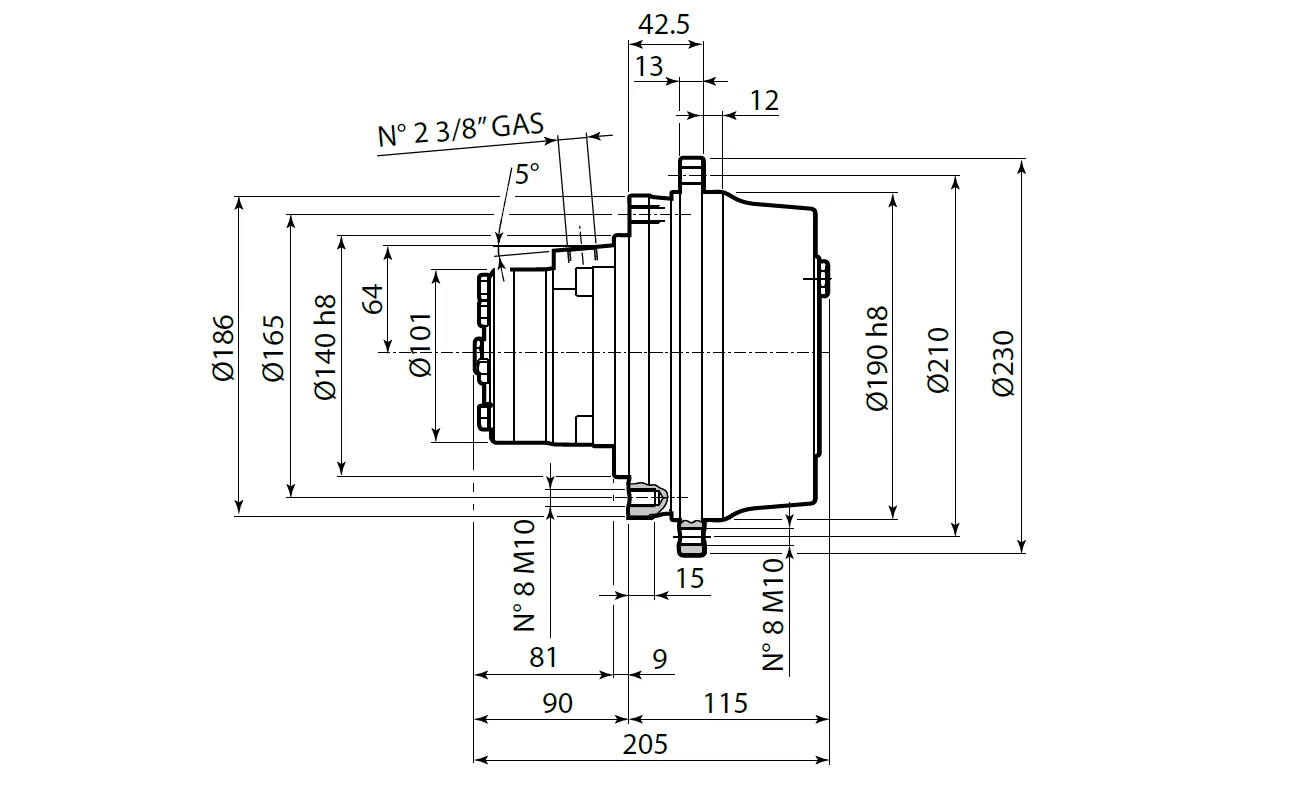 Planetary Wheel Drive Dimensions