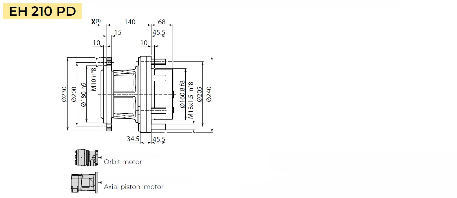 Planetary Wheel Drive Dimensions