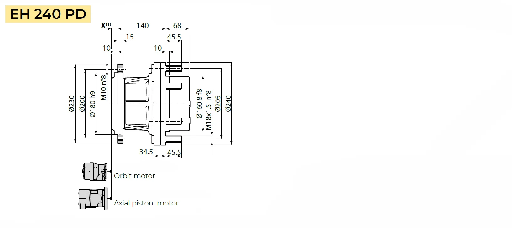 Planetary Wheel Drive Dimensions