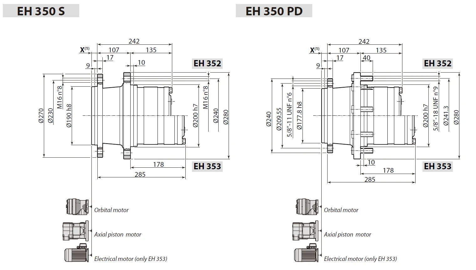 Planetary Wheel Drive Dimensions
