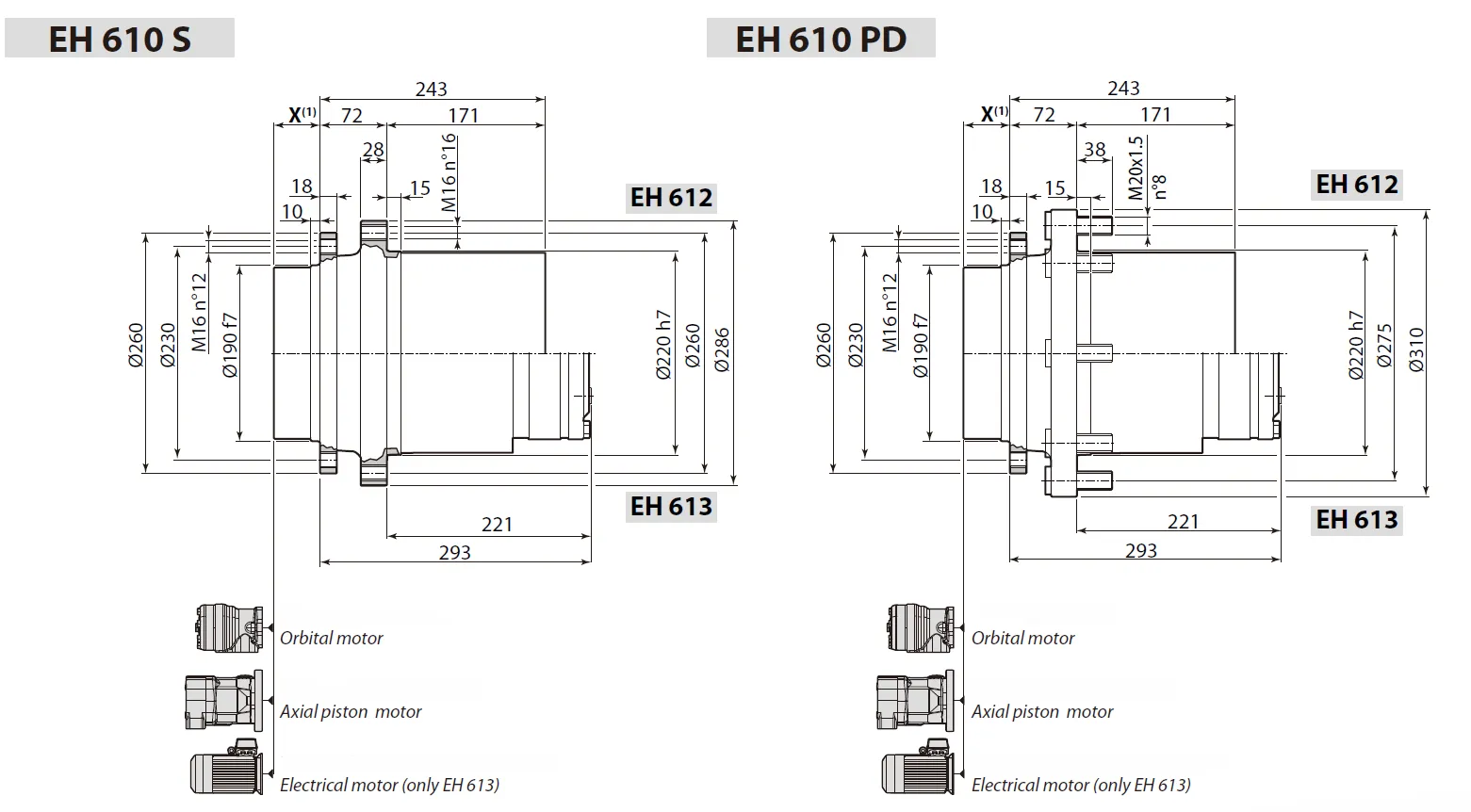 Planetary Wheel Drive Dimensions