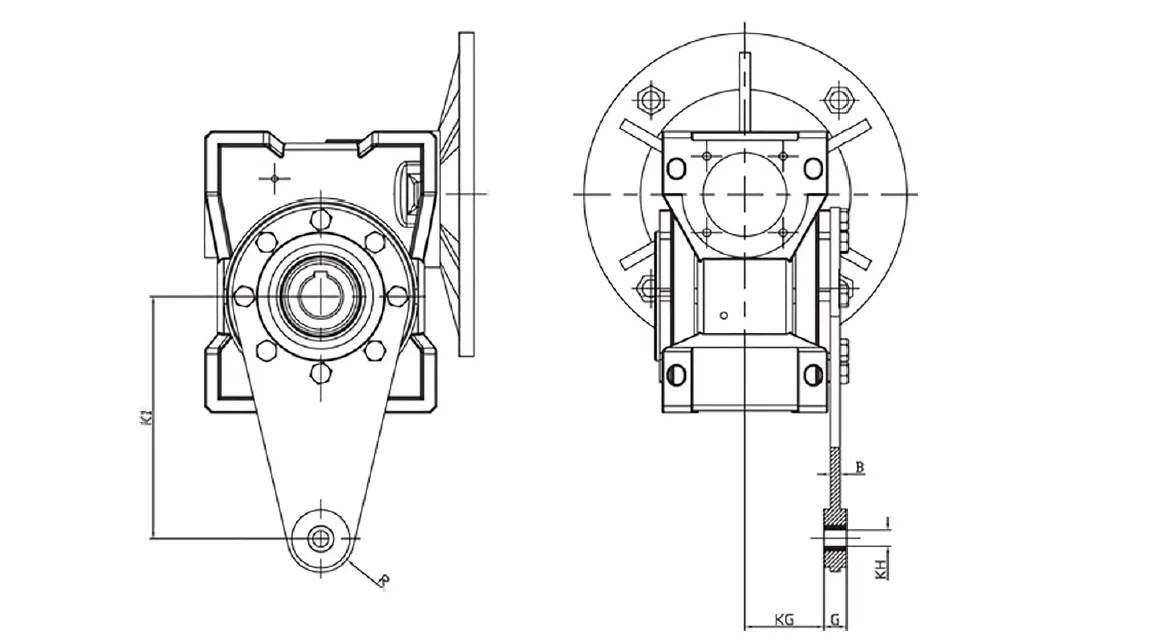 SSRV Stainless Steel Worm Gearbox Torque Arm Dimensions