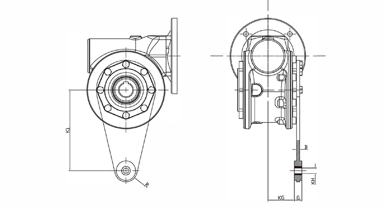 SSVF Stainless Steel Worm Gearbox Torque Arm Dimensions