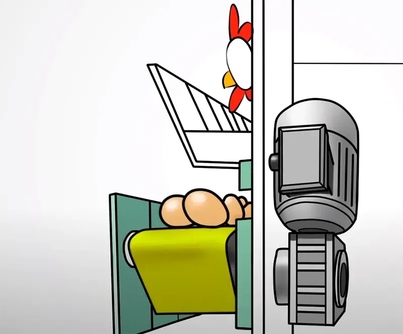 Worm Gearbox for Nest-Egg Collection System