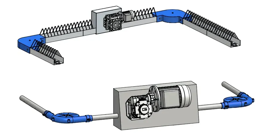 Worm Gearbox for Poultry Waste Management System