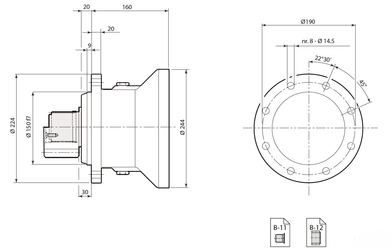 Planetary Slewing Drive Dimensions