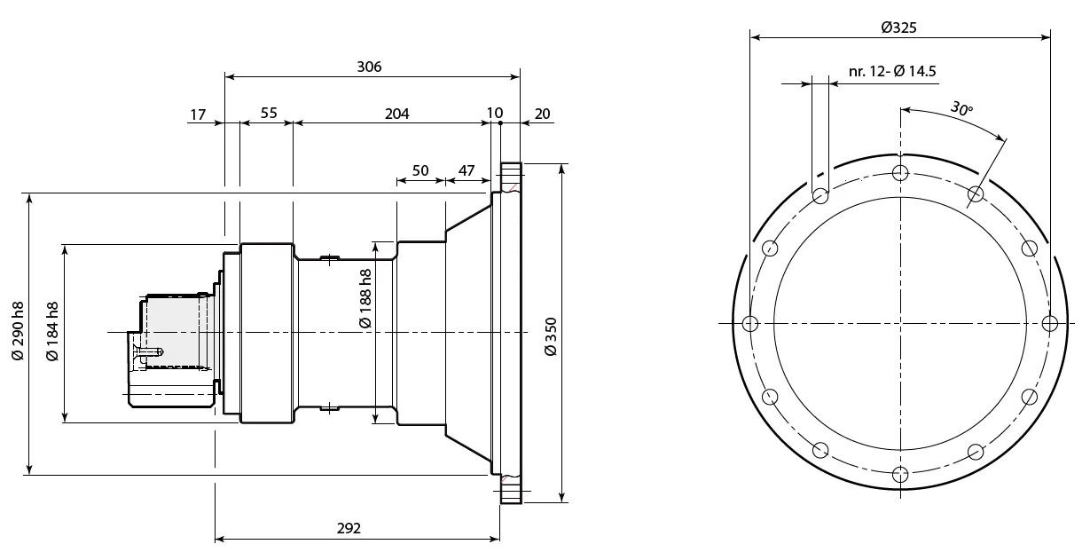 Planetary Slewing Drive Dimensions