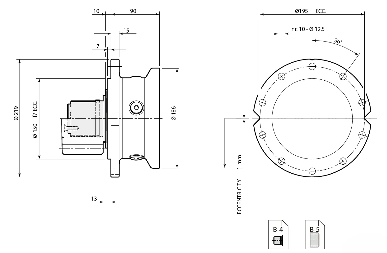 Planetary Slewing Drive Dimensions