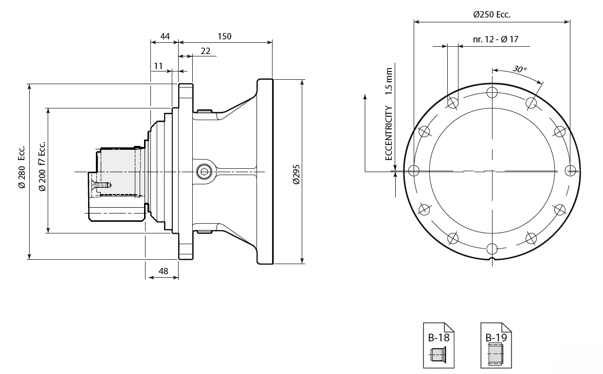Planetary Slewing Drive Dimensions