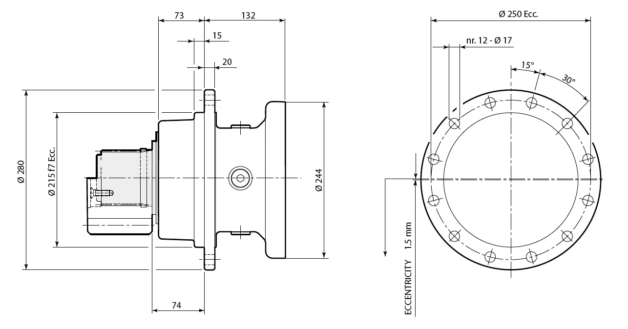 Planetary Slewing Drive Dimensions