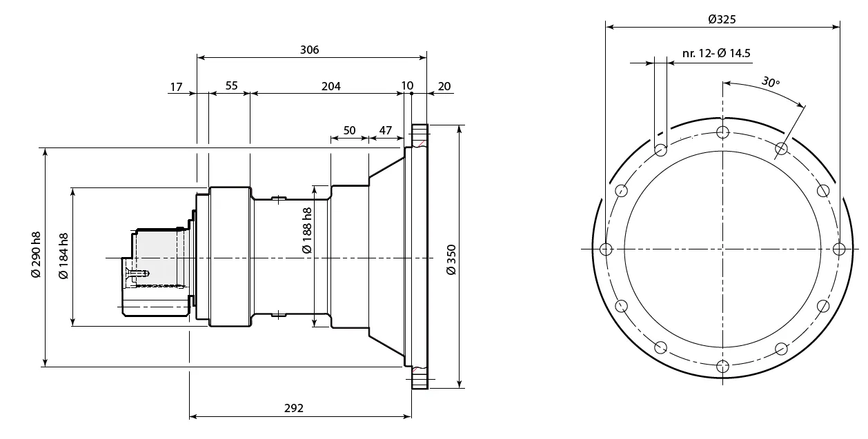 Planetary Slewing Drive Dimensions