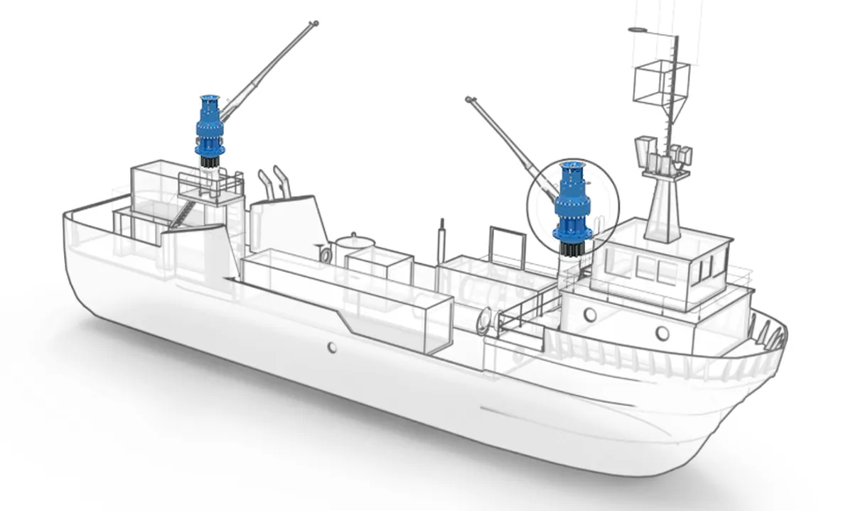 Planeten-Schwenkgetriebe für Fischereikräne