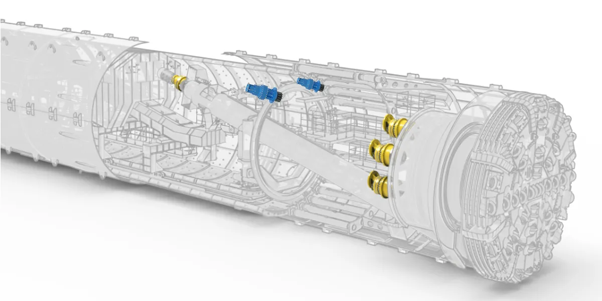 Planeettapyöräinen kääntövaihteisto tunnelinporauskoneille