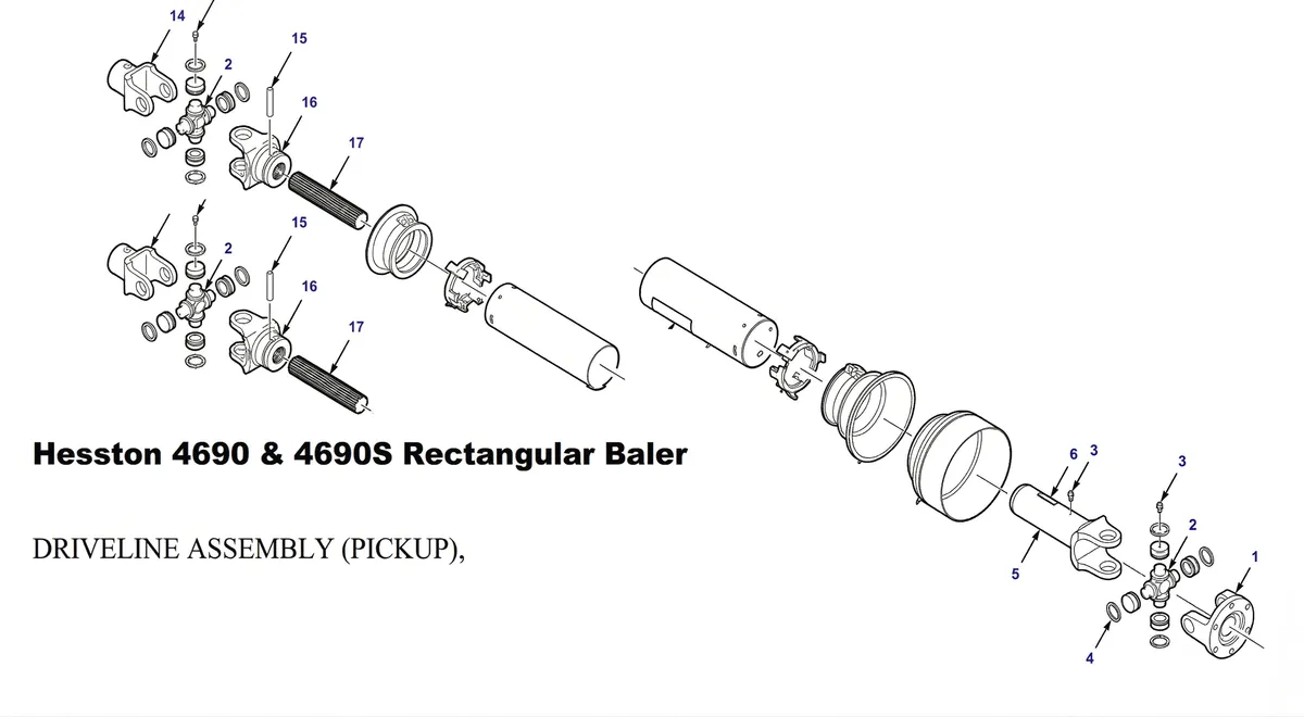 PTO Shaft for Hesston Square Baler