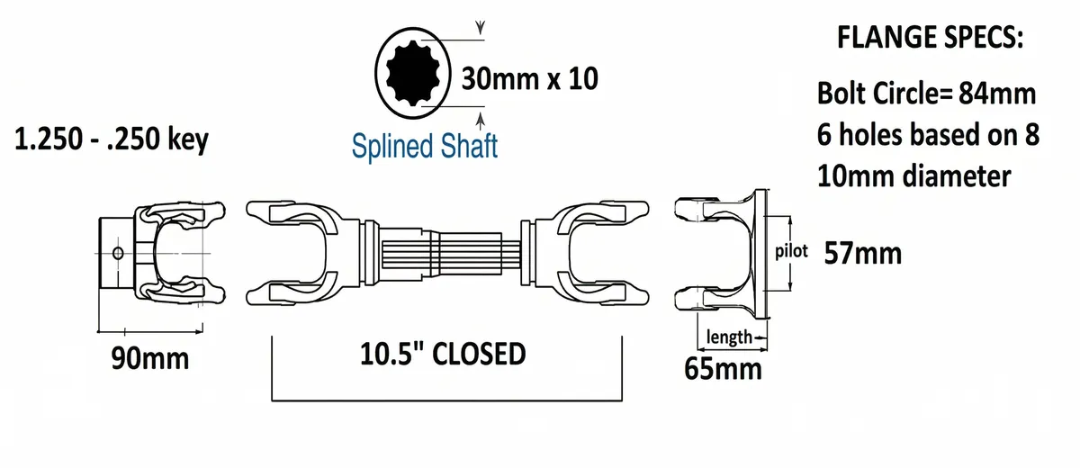 PTO Shaft for Hesston Square Baler