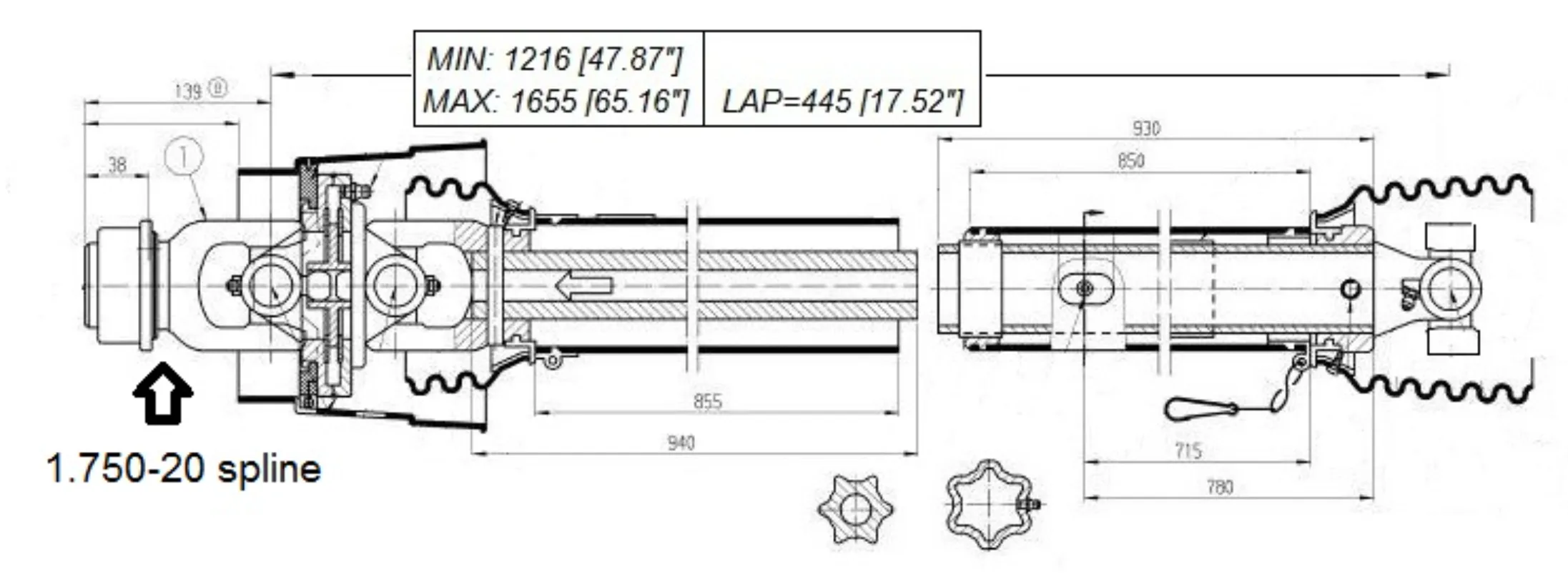 PTO Shaft for Krone Square Baler