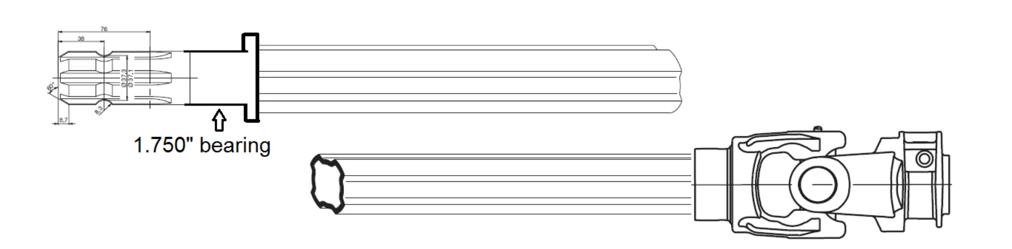 Rear PTO and Bearing Mount