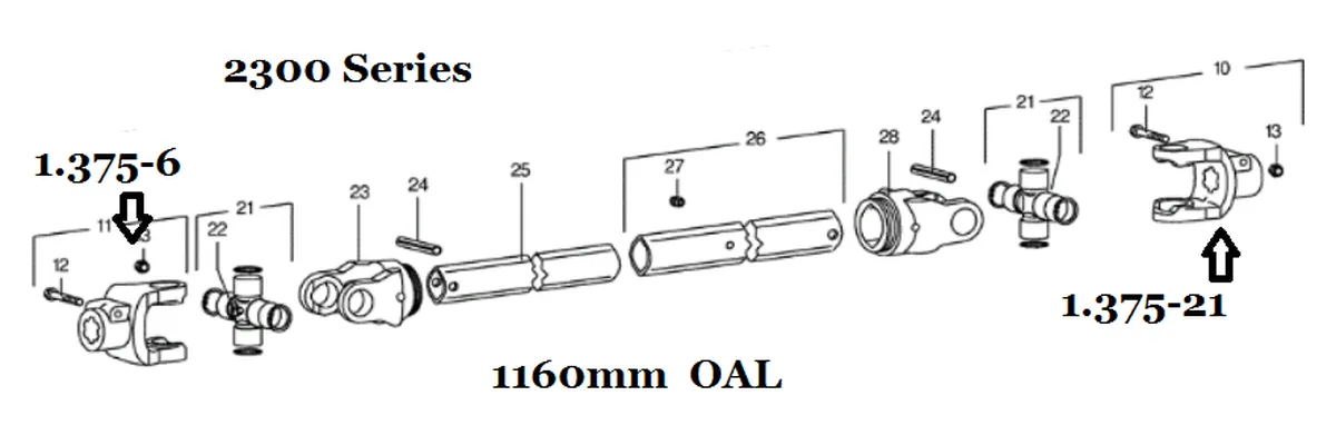 Replacement of Walterscheid 2300 PTO Shaft