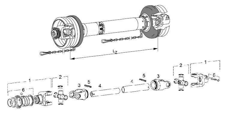 PTO Shaft for Woods Multi Spindle Rotary Cutters