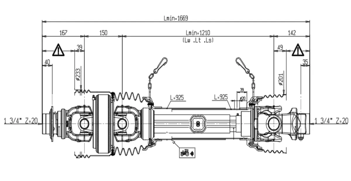 PTO Shaft for Schulte Batwing Mower