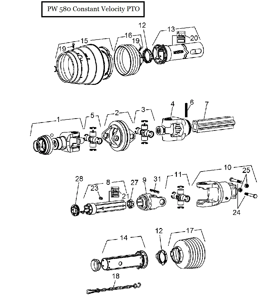 PW580 等速动力输出轴