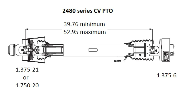 2480 Series CV PTO Shaft
