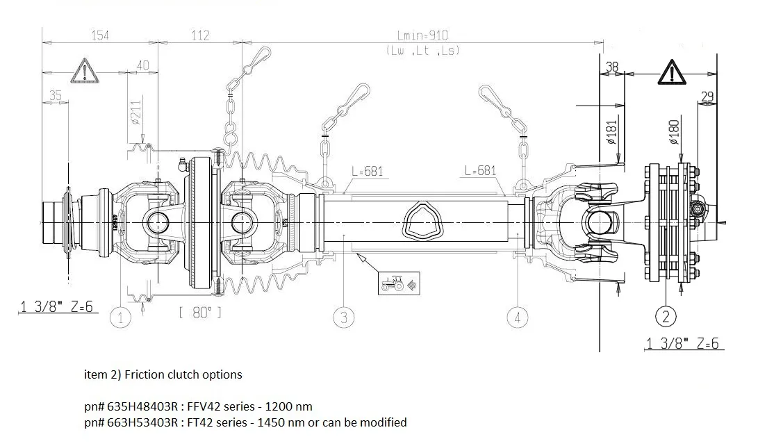 PTO Shaft for D&M Orchard Sprayer