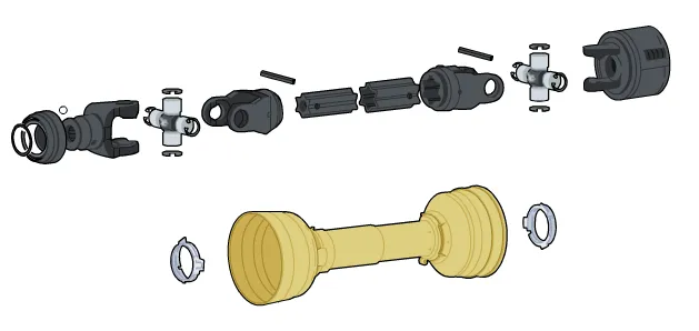PTO Shaft for Fecon Bull Hog Mulcher